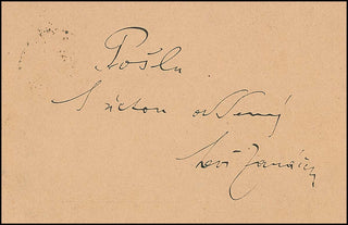 Janacek, Leos. (1854 - 1928) Autograph Signed Note