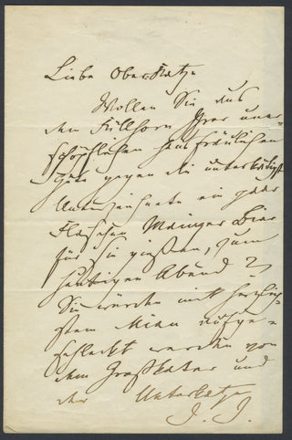 Joachim, Joseph. (1831–1907) Autograph Letter Requesting Beer