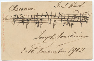 [Bach, J.S. (1685–1750)] Joachim, Joseph. (1831–1907) Chaconne - Autograph Musical Quotation