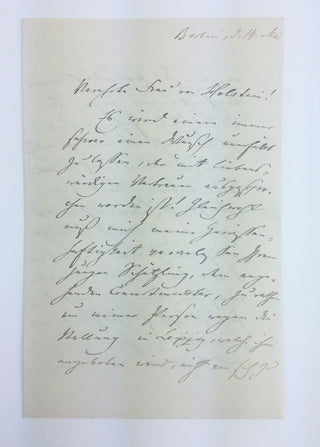 Joachim, Joseph. (1831–1907)  [Holstein, Hedwig von. (1822–1897)] Autograph Letter Signed