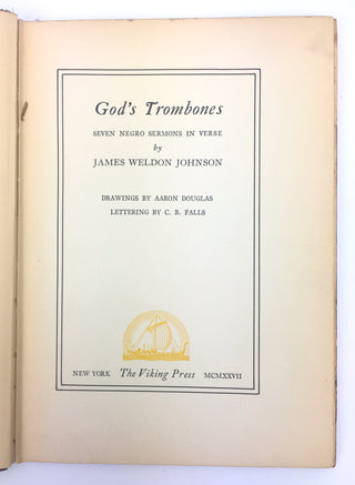 Johnson, James Weldon. (1871–1938) [Becker, John. J. (1886–1961)] God's Trombones - with Typed Letter Signed