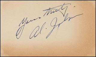 Jolson, Al. (1886-1950)  Autograph Signature