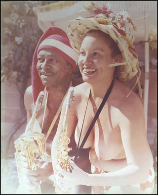 Jordan, Louis. (1908 - 1975) Original Photograph Playing Sax with Topless Martha Jordan