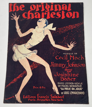 Baker, Josephine. (1906–1975) The Original Charleston.  Musique de Cecil Mack et Jimmy Johnson dansé par Joséphine Baker dans l'Hyper-Revue des Folies Bergère "La Folie du Jour" ...