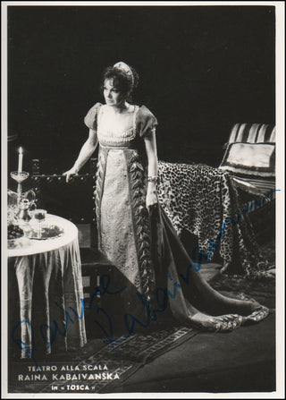 Kabaivanska, Raina. (b. 1934) Signed Photograph, "Tosca."