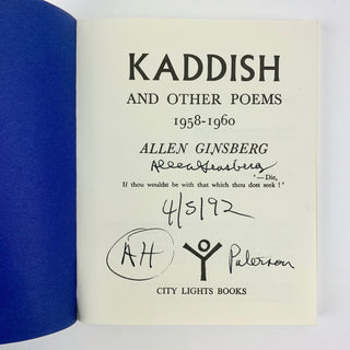 Ginsberg, Allen. (1926–1997) "Kaddish and Other Poems" - Signed