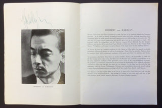 Karajan, Herbert von. (1908–1989) Signed 1949 Philharmonia Orchestra Beethoven Symphony #9 Program