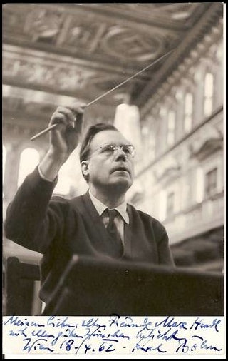 [Rosé String Quartet] Böhm, Karl. (1894–1981) Signed Photograph to Max Handl of the Rosé Quartet