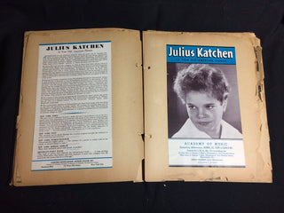 Katchen, Julius. (1926-1969) & Sayao, Bidu. (1937-1952) The Scrapbook of Katchen's Grandmother, including early autographs, programs and clippings