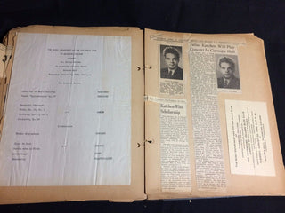 Katchen, Julius. (1926-1969) & Sayao, Bidu. (1937-1952) The Scrapbook of Katchen's Grandmother, including early autographs, programs and clippings