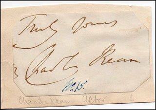 [Film & Theatre] Kean, Charles. (1811 - 1868) Autograph Signature