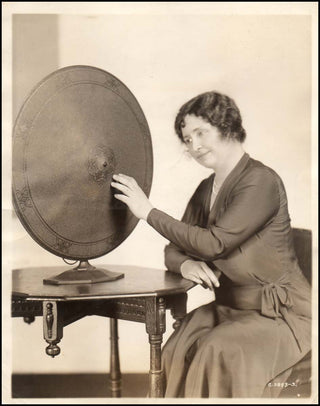 [History &amp; Science] Keller, Helen. (1880 - 1968) Original Photograph with Radio, Ca. 1915