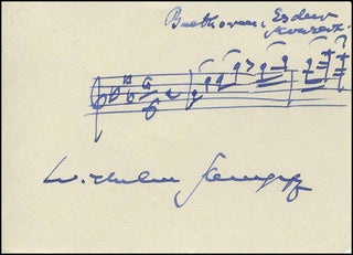 [Beethoven, Ludwig van. (1770–1827)] Kempff, Wilhelm. (1895–1991) Beethoven 5th Piano Concerto - Autograph Musical Quotation