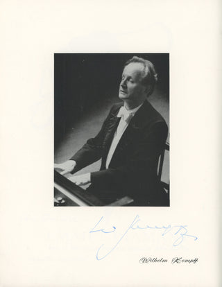 Kempff, Wilhelm. (1895–1991) "La Musique à Monte Carlo" - Signed Deluxe Oversize Program