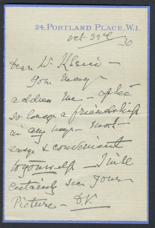 Kendal, Madge. (1848–1935) [Klein, Herman. (1856–1934)] Autograph Letter