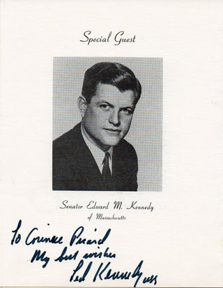 Kennedy, Edward Moore "Ted". (1932–2009) Signed Photograph