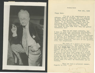 Kern, Jerome. (1885–1945) [Wood, Peggy. (1892–1978)] Typed Letter Signed about Bella and Sam Spewack