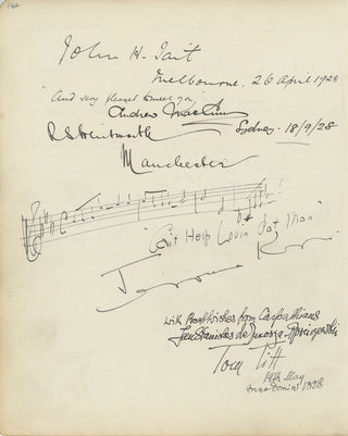 Kern, Jerome. (1885–1945) & Hammerstein, Oscar. (1895–1960) & Stothart, Herbert. (1885–1949) "Can't Help Lovin Dat Man" - Autograph Musical Quotation