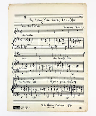 [Kern, Jerome. (1885–1945)] "The Way You Look Tonight" - Publisher's Copyist Manuscript