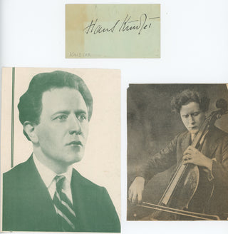 Kindler, Hans. (1892–1949) Signed Card with Photographs