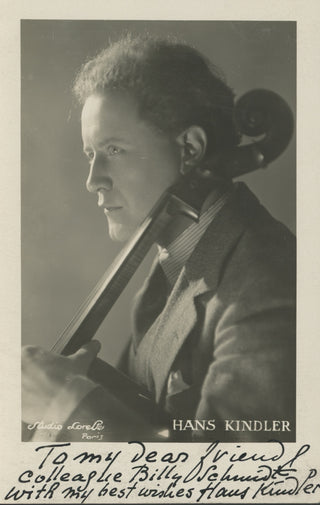 Kindler, Hans. (1892–1949) Signed Photograph