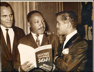 King Jr., Martin Luther.  (1929-1968) Original Photograph with Harry Belafonte and Sammy Davis Jr..