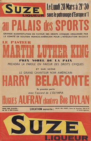 [King Jr., Martin Luther. (1929–1968) & Belafonte, Harry. (b. 1927)] Poster for a 1966 Appearance in France