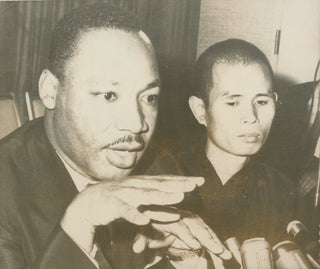 King Jr., Martin Luther.  (1929-1968) & Nhat Hanh, Thich. (b. 1926) Original 1966 Press Photograph