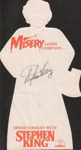 King, Stephen. (b.1947) "Misery" - Original Signed Promotional Page