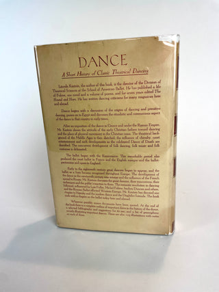 Kirstein, Lincoln. (1907 - 1996) Dance: A Short History of Class Theatrical Dancing - INSCRIBED TO MONROE WHEELER