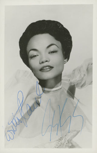 [Santa Baby] Kitt, Eartha. (1927-2008) Signed Postcard Photograph