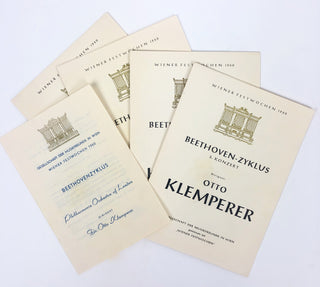 [Beethoven, Ludwig van. (1770–1827)] Klemperer, Otto. (1885–1973) Group of 1960 Wiener Festwochen Concert Programs