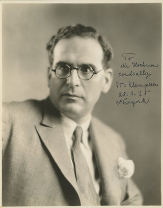 Klemperer, Otto. (1885–1973) Signed Photograph to the Box Office Treasurer of the New York Philharmonic