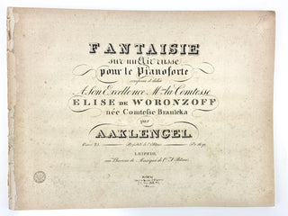 Klengel, August Alexander. (1783–1852) Collection of 9 First and Early Editions of Music for Piano