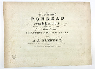 Klengel, August Alexander. (1783–1852) Collection of 9 First and Early Editions of Music for Piano