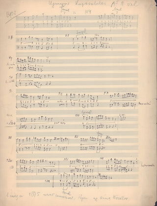 Kodály, Zoltán. (1882-1967) Collection of Two-Part Melodies - Autograph Music Manuscript