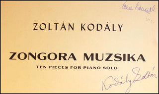 Kodály, Zoltán. (1882-1967) Zongora Muzsika [Ten Pieces for Piano Solo], SIGNED