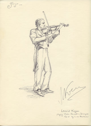 Kogan, Leonid. (1924–1982)  [Krishizki, George. (1924–2001)] Signed Drawing