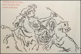 [Mahler-Werfel, Alma. (1879 - 1964)] Kokoschka, Oskar. (1886–1980)  Die Fächer fur Alma Mahler - SIGNED "Tres heureuse nouvelle année."