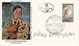 Kokoschka, Oskar. (1886–1980)  Signed First Day Cover Envelope