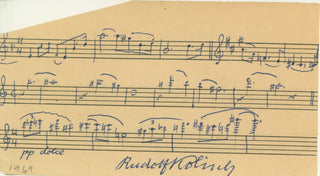 [Violinists & Cellists] Kolisch, Rudolf (1896-1978) [Schoenberg, Arnold. (1874-1951)] Autograph Musical Quotation of Four Schoenberg String Quartets