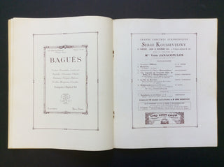 [Koussevitzky, Serge. (1874-1951) & Prokofiev, Sergei. (1891-1953) & Rimsky-Korsakow, Nikolai. (1844-1908) & Mussorgsky, Modest. (1839-1881) & Duke, Vernon. (1903-1969) & Koechlin, Charles. (1867-1950)] Grands Concerts Symphoniques - Rare Original Program