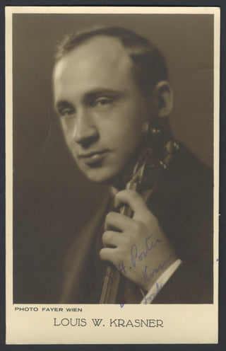 Krasner, Louis. (1903–1995) Signed Postcard Photograph