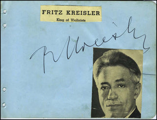 Kreisler, Fritz. (1875–1962) Autograph Signature