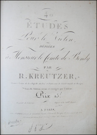 Kreutzer, Rodolphe. (1766-1831)  40 Études ou Caprices pour le Violon