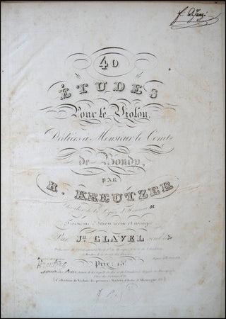 Kreutzer, Rodolphe. (1766-1831)  40 Études ou Caprices pour le Violon