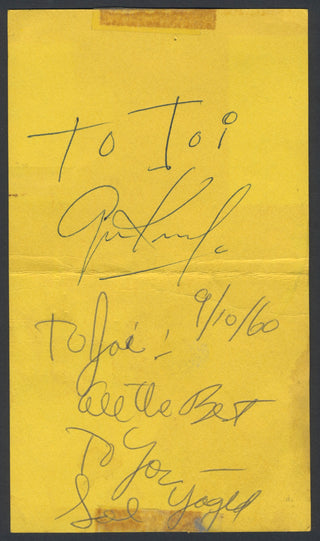 Krupa, Gene. (1909–1973) & Yaged, Sol. (b. 1922) Autograph Signatures