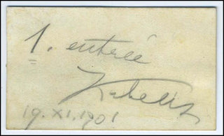 Kubelík, Jan. (1880–1940) Signed Visiting Card/Ticket