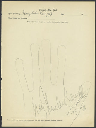 Kulenkampff, Georg. (1898–1948) Signed Hand Tracing