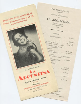 La Argentina. (1890–1936) 1929 Brochure and Program